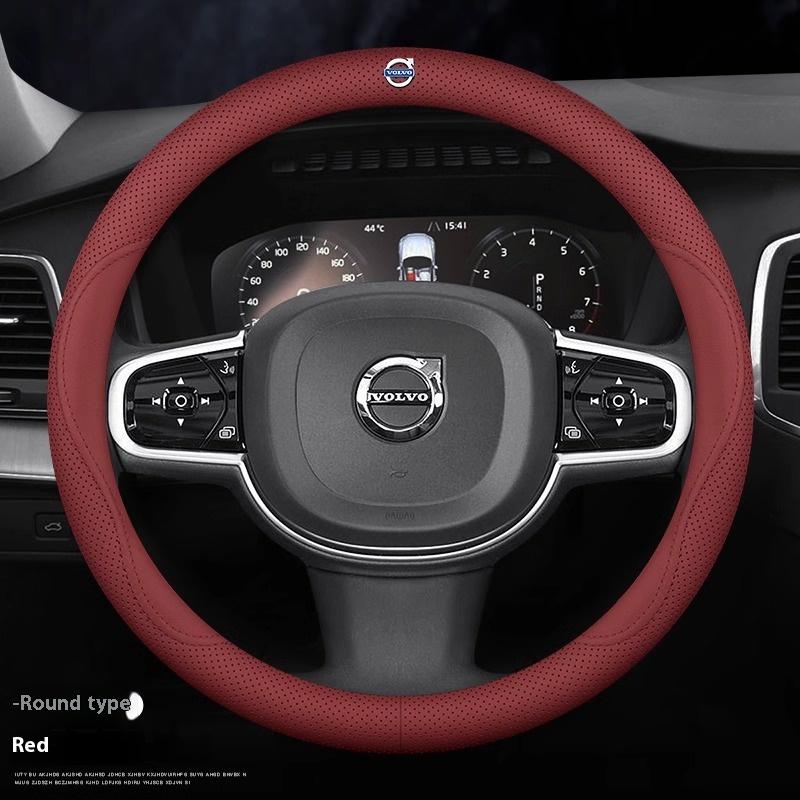 

Volvo XC40 XC60 XC70 XC90 V40 V50 V60 V70 V90 C30 C70 S40 S60 S80 S90 Leather Breathable Car Steering Wheel Cover Accessories