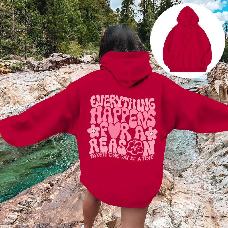 

Drop Shoulder Long Sleeve Fleece Lined Hooded Sweatshirt: Casual Sports Pullover Top 3XL червоний