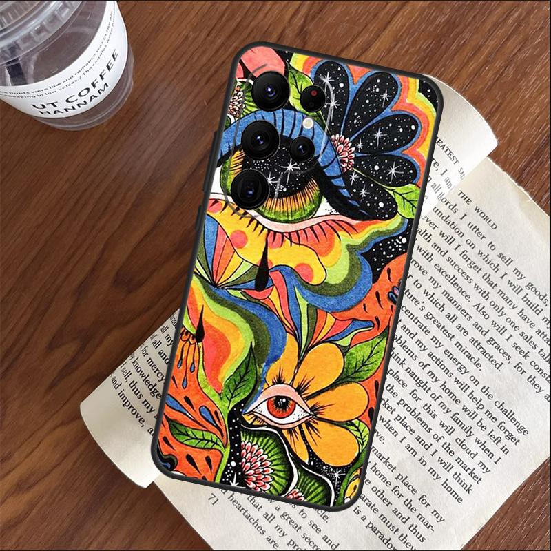 Colorful Psychedelic Art Phone Case For Samsung Galaxy S25 S24 S23 S22 S21 Ultra S9 S10 S20 Plus FE Funda Cover Shell