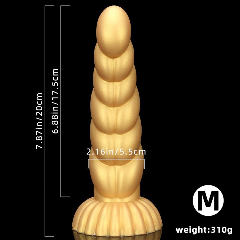 Goldener Silikon weicher dicker Analplug Posteriorer Fisting Analdilatator weiblicher Analmasturbator