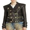 Noora Women's Genuine Lambskin Black Leather Jacket Motorcycle Black Punk Autumn And Winter Leather Outerwear Coat