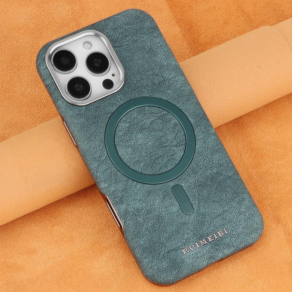 Applicable to iPhone17PROMAX business leather magnetic mobile phone case Apple 16 advanced sense anti-drop protective case 15