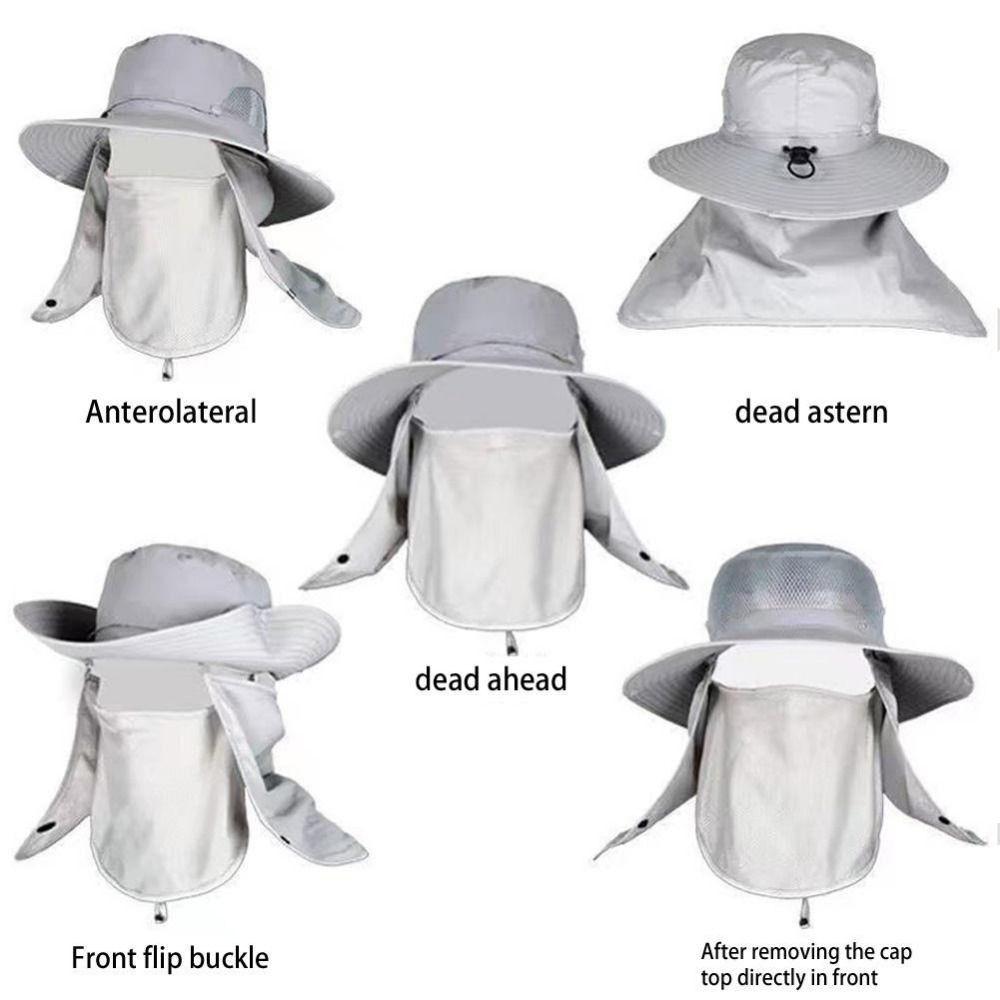1Pcs Full Face Cover Fishing Hat Sun Cap Summer Hat Outdoor Anti UV Hiking Hat Women Men