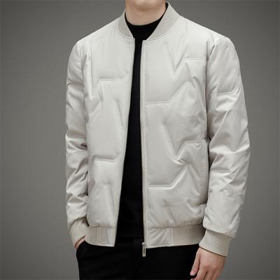 Neue Herren-Daunenjacke mit Baseballkragen und kurzer Daunenjacke für leichte und warme Herrenbekleidung