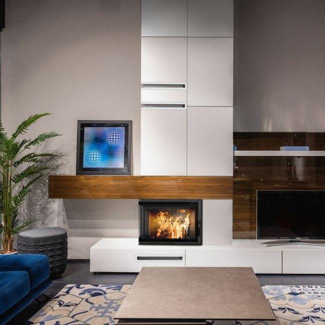 Intelligenter Stahlkamin KRATKI LUCY SLIM links 8 kW Ø 160 MSK