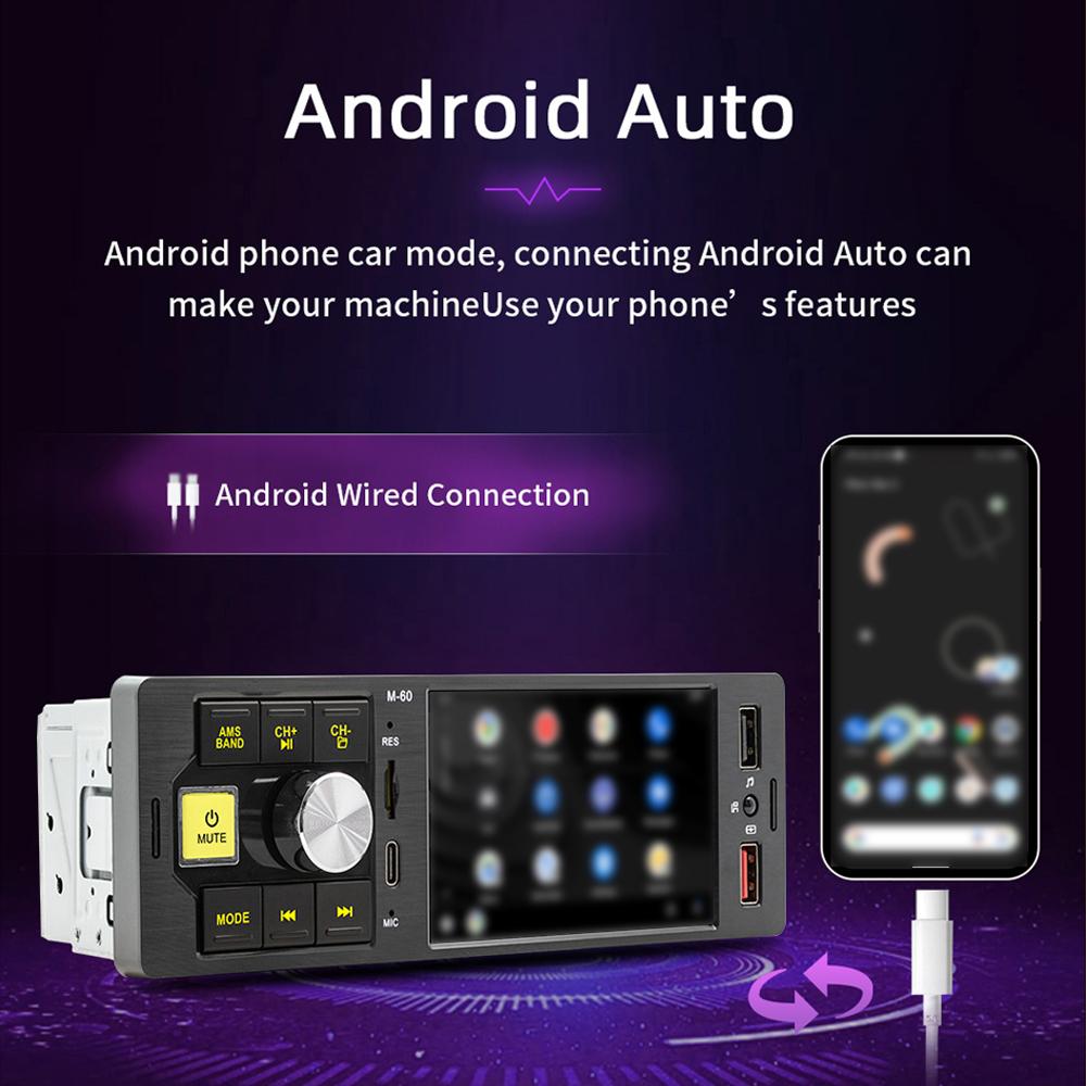 Portable 4.1in High Clear Car BT MP5 Player Cordless Multilanguage Multifunctional Auto Audio and