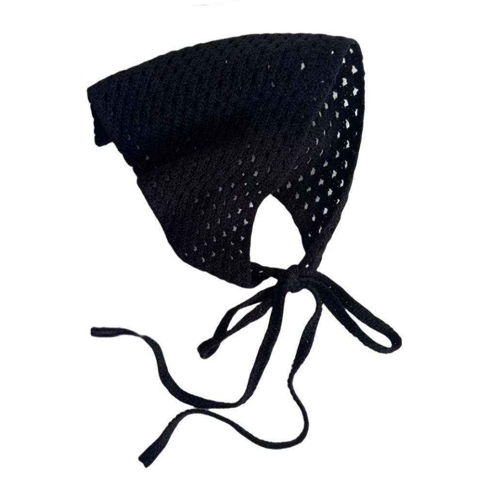 Ręcznie robiona szydełkowa trójkątna chusta na głowę: Francuski Retro, Wszechstronny, Styl Pastoralny