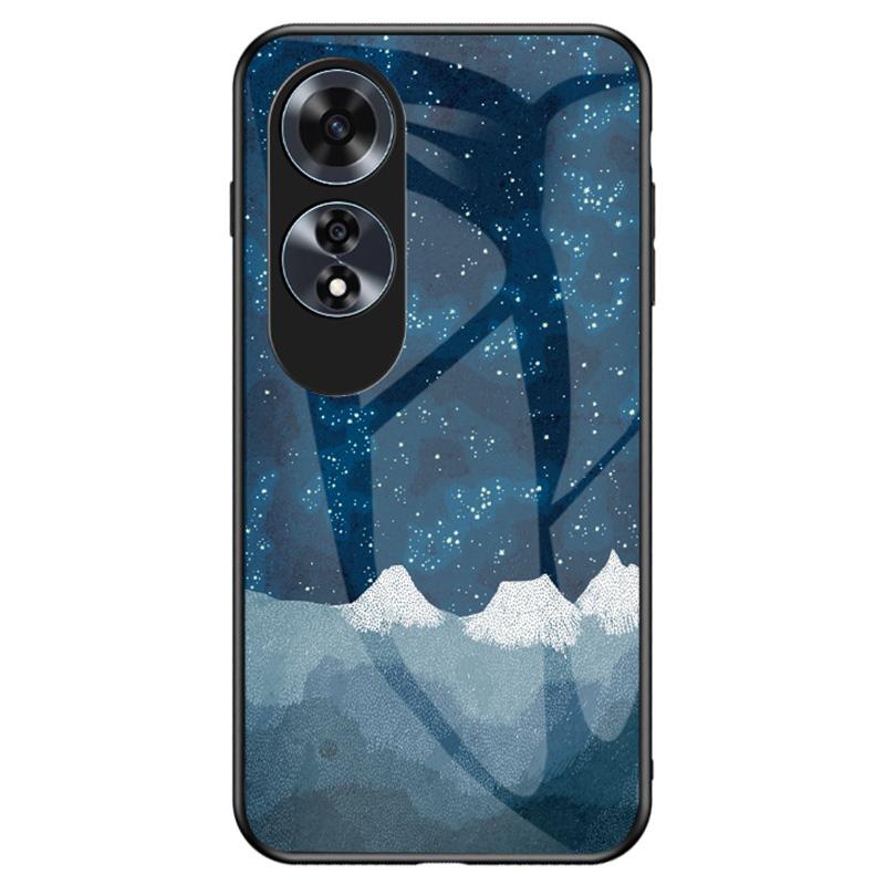 

For Oppo A60 4G Case Tempered Glass Back Cover Pretty Starry Sky Pattern Design Scattering Starry