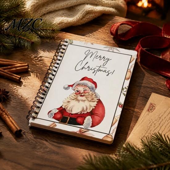 Shopping Card Management Book Highland Cow Christmas Organizer, Spiral Bound Storage Book, Durable Greeting Journal Coil Binding Portable Album