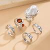 Fashionable Adjustable Flower Rings Set With Stylish Pearls Highlight Accessory for Women’s Everyday And Party Looks