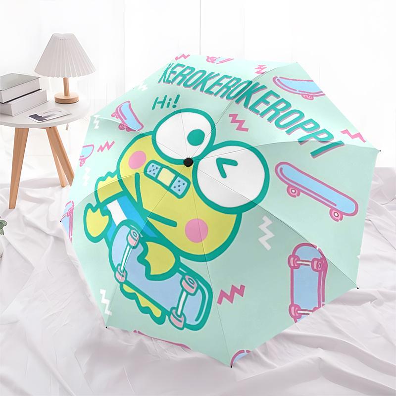 1pc Kero Kero Keroppi Skateboard Umbrella - Automatic Open/Closed, Portable Folding Design, 8-Bone Iron Frame, Outdoor Umbrella, Festival Gift, Suitab