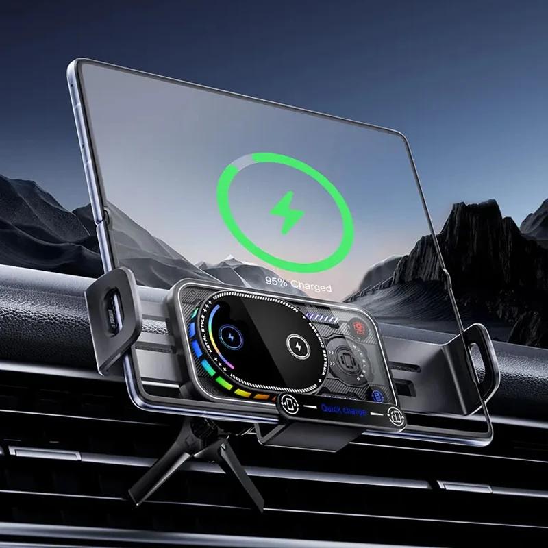Wireless Charger Stand Air Vent/Dashboard Phone Mount Fast Charging Station For iPhone 17 Samsung Galaxy Z Fold  Z Flip 7/6/5/4