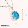 Women's Multi-Color Cat's Eye Ocean Heart Pendant Necklace
