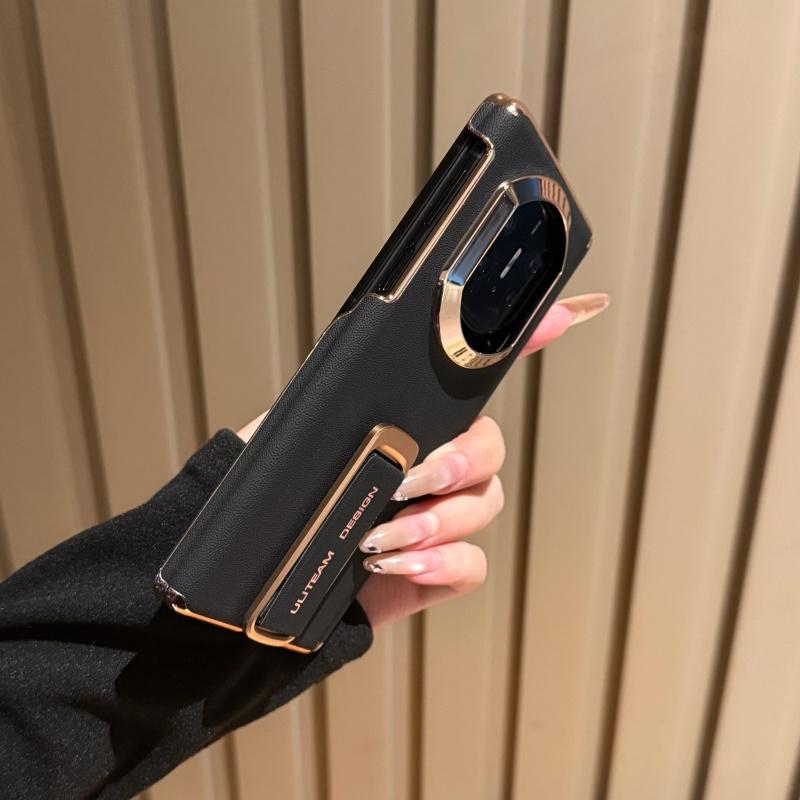 Θήκη για Huawei Mate X7 Λεπτό Δέρμα Αυτόματη Ανασυρόμενη Λωρίδα Δακτύλου Περιστροφή 270° Μεταλλική Βάση Κάλυμμα Προστασίας Διπλού Αρθρώματος