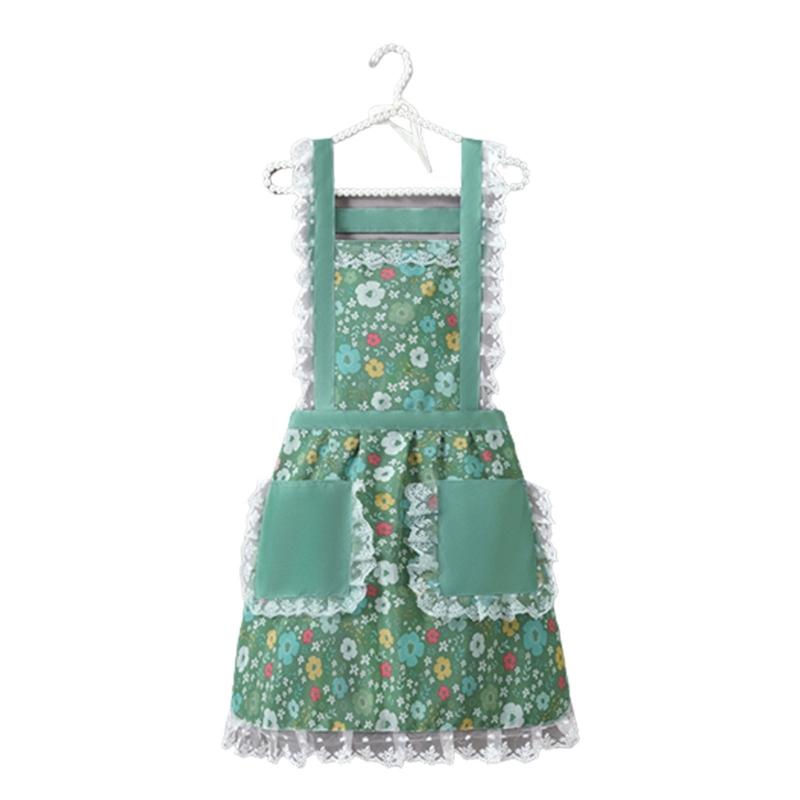

Canvas Lace Apron Cooking Apron Oil-proof Overall Women Work Clothes Kitchen Aprons with Pocket Work Apron for Cafe Bar