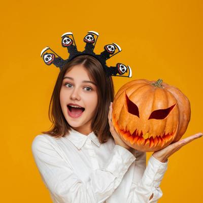 Halloween Headband Sparkling Ghost Decor Exquisite Crafted Hairband Decorative Effect Hair Hoop Hair Accessories