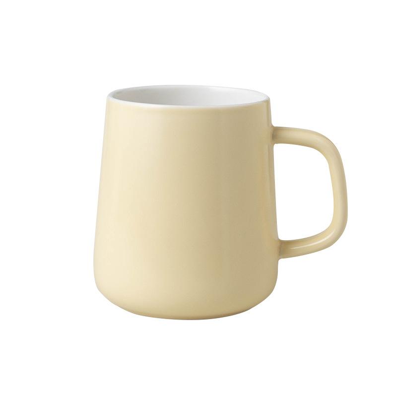 Nordic Ceramic Ns Wind Mug Creative with Lid with Spoon Water Cup Simple Coffee Cup Solid Color Cream Wind Matte