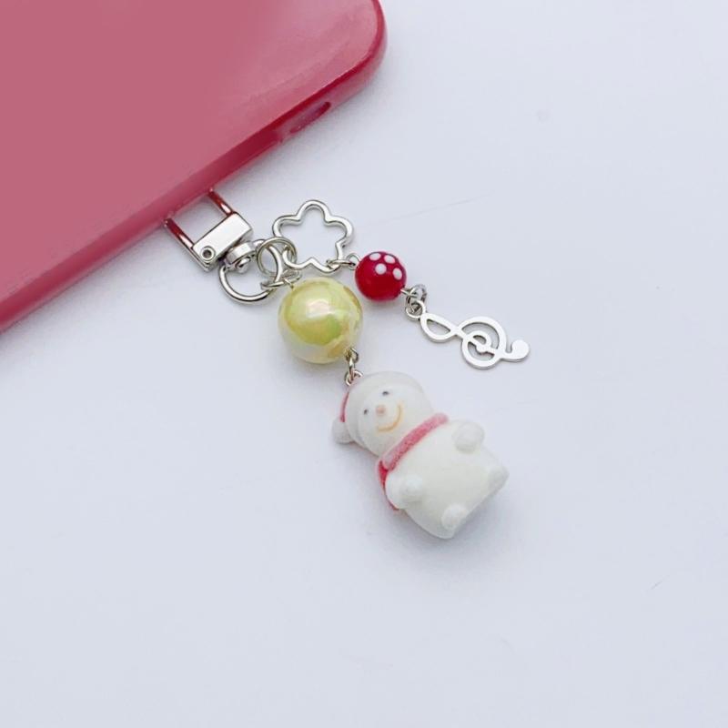 Fashionable Lovely Resin Snowman Pendant Necklace Ornament Jewelry Accessory for Festive and Creative Decorations