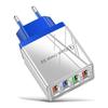 Colored LED 4-Port USB Phone Charger 3A Adapter (EU/US)