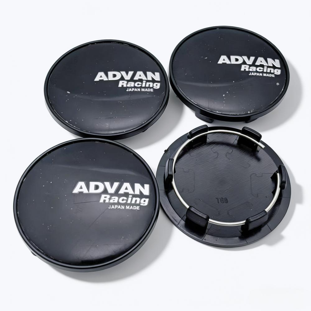 4pcs 69mm Advan Logo Emblem Badge Car Wheel Center Caps Wheel Hub Dust Cover Clips 56mm Rim Hubcaps Replace Car Accessories