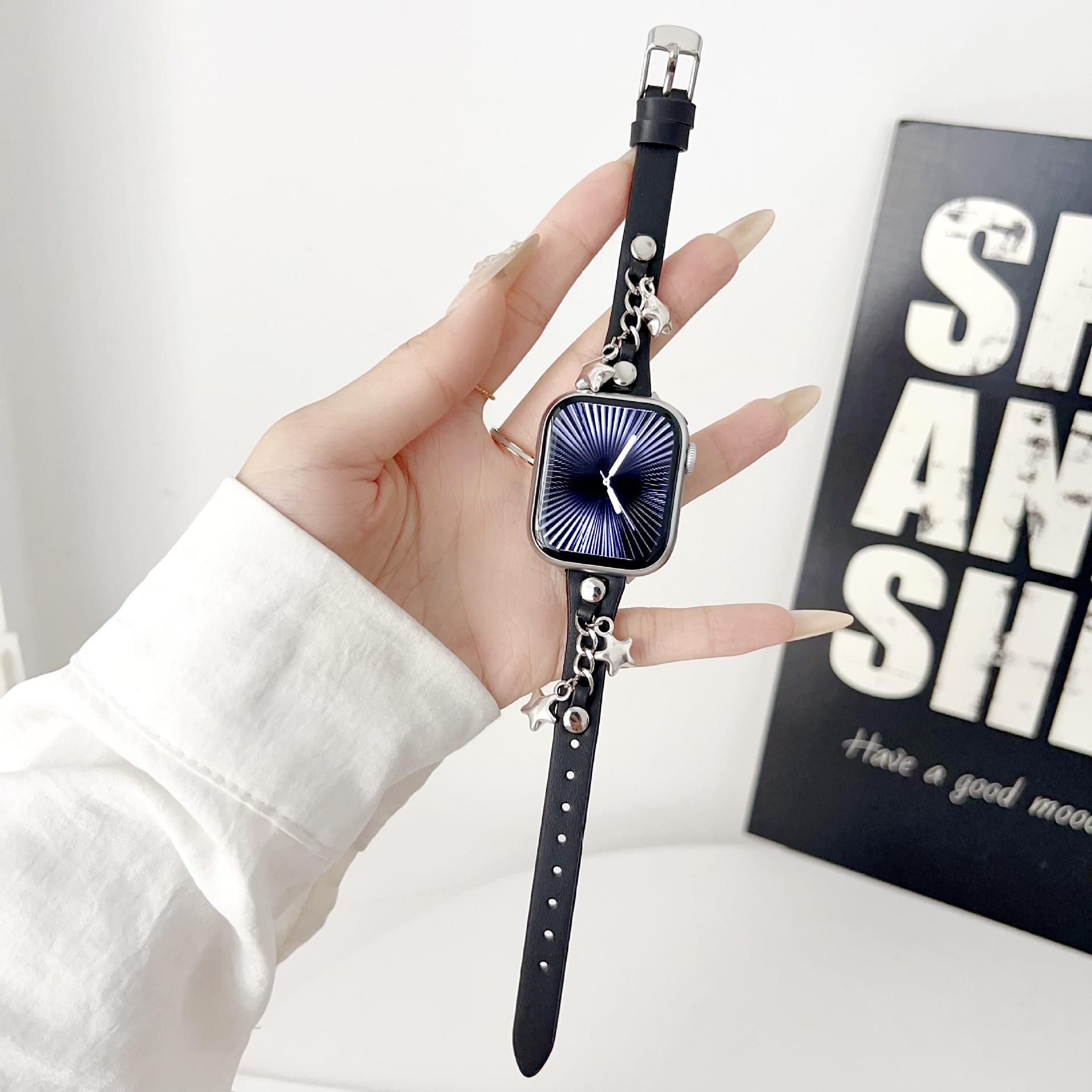 

Підвіска-зірка Особистісний ремінець Для Apple Applewatchs9/S10 Ремінець для годинника Iwatch8765Se without connector 14mm чорний
