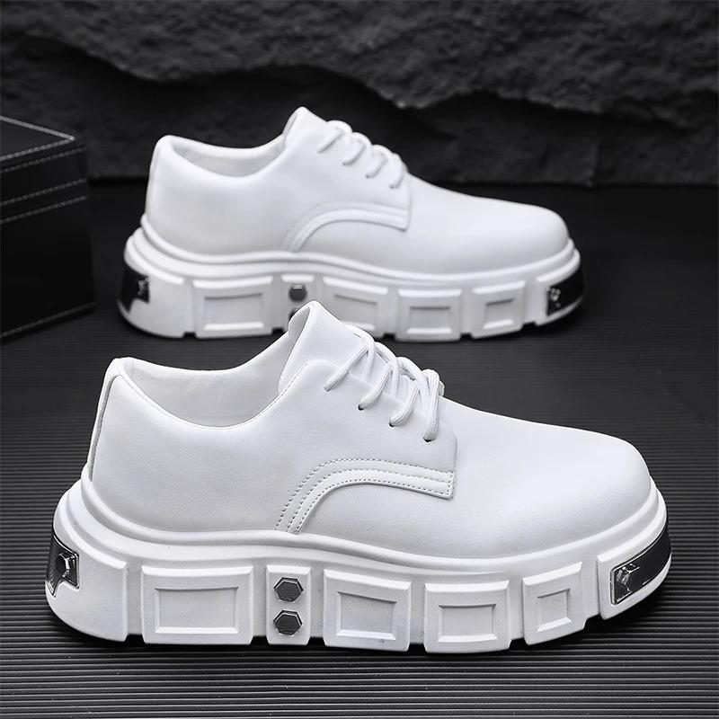 

Men Trendy and Fashionable Casual Shoes Comfortable Simple Design Sneakers White Sneakers and Sports Shoes Thick-bottom Casual 46 білий
