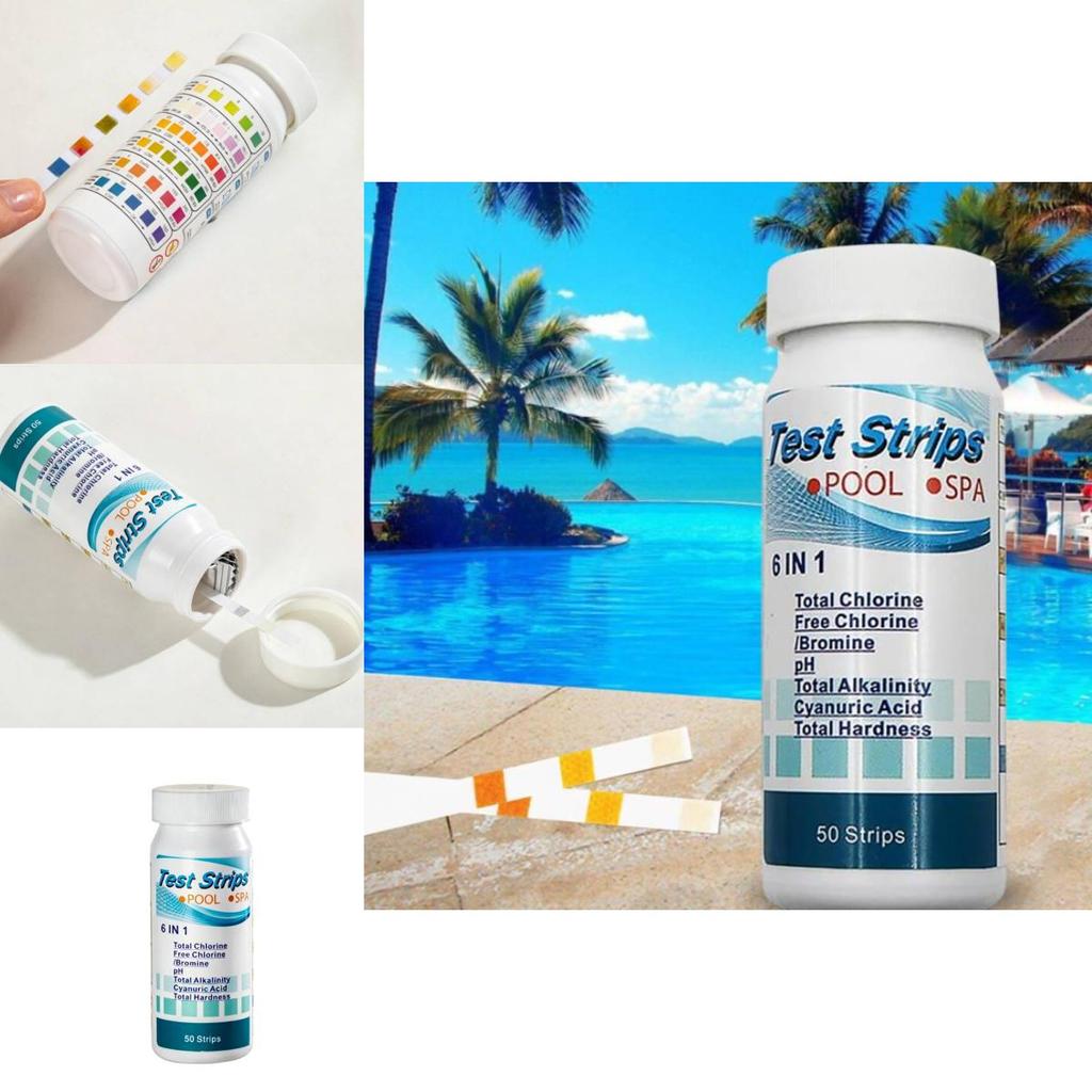 Pool Water Test Strips 6 In 1 Ph Chlorinity Hardness And Alkalinity For Home And Commercial Pools