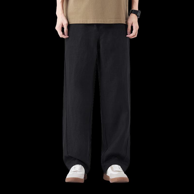 izzue it Men's Summer Loose Fit Pure Linen Casual Pants