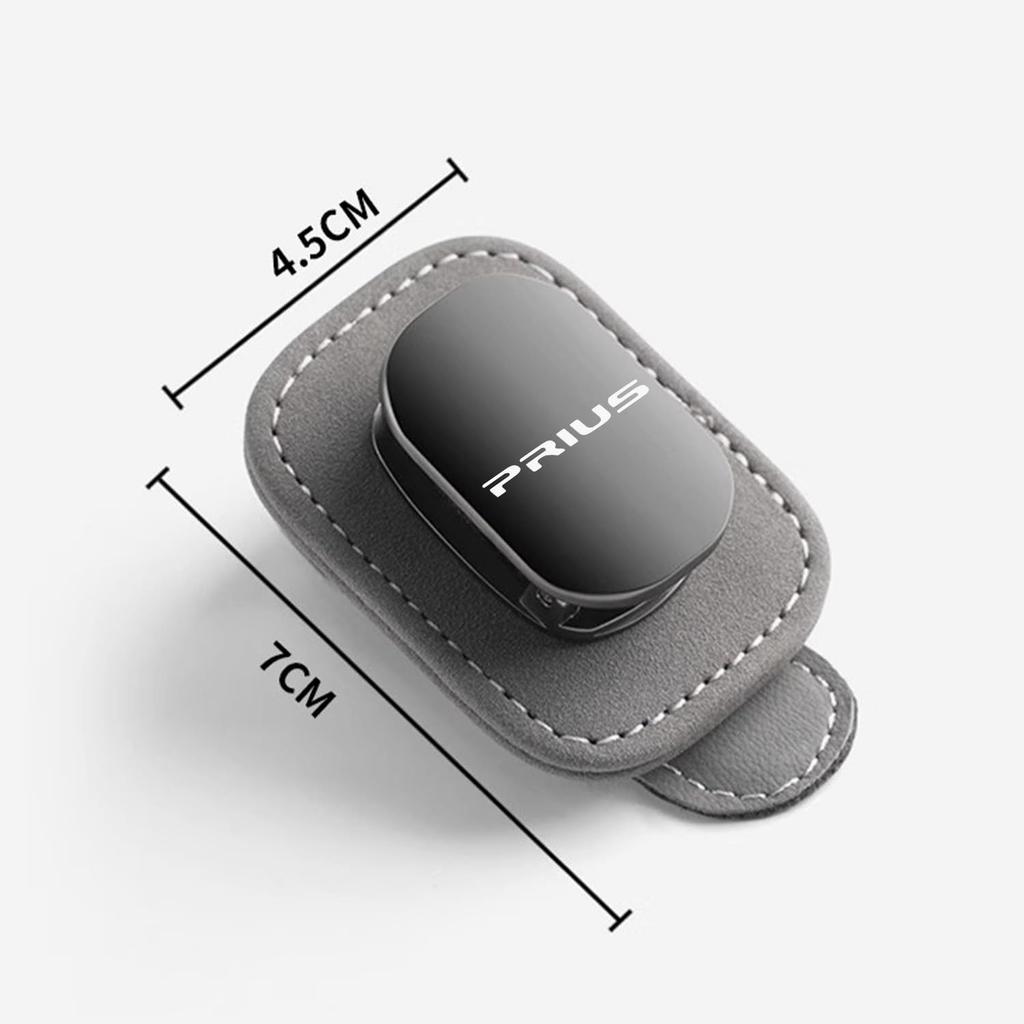 eyeglass holder Ticket and card storage Leather sunglasses clip eyeglass holder Easy gray Prius-specific & installation,