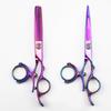 6.0" Plum Blossom 720° Rotating Handle Multi-Function Hairdressing Scissors: Color Straight, Serrated, and Thinning Shears