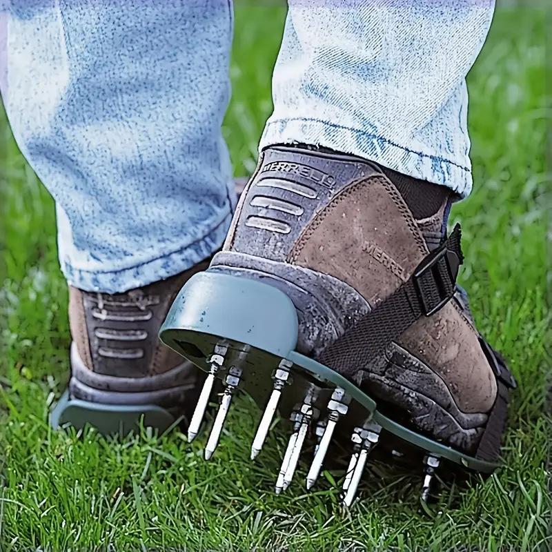 Lawn Aerator Spike Shoes, Heavy Duty Grass Soil Aeration Sandals With Adjustable Straps, Spiked Shoes For Lawn Oxygenation & Epoxy Floor Paint