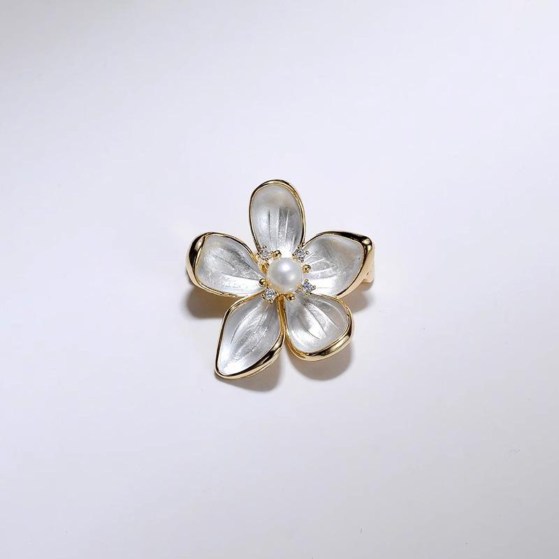 

Простая брошь «Бегония» в виде темперамента, женская изысканная брошь с жемчугом, элегантная брошь в виде цветка, аксессуары для костюма