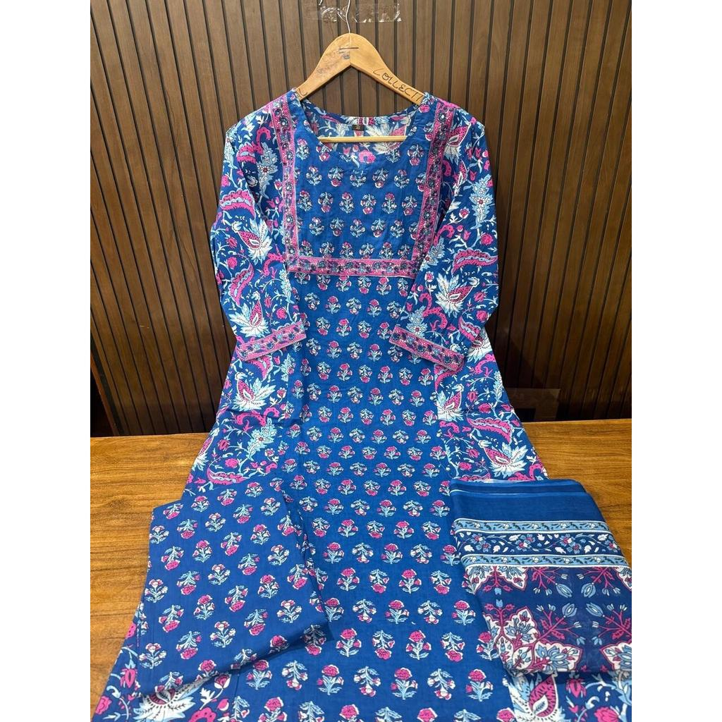 Indian Women Designer Party Wear Top Tunic Kurti Pant Dupatta Salwar Kameez Set SC-2332