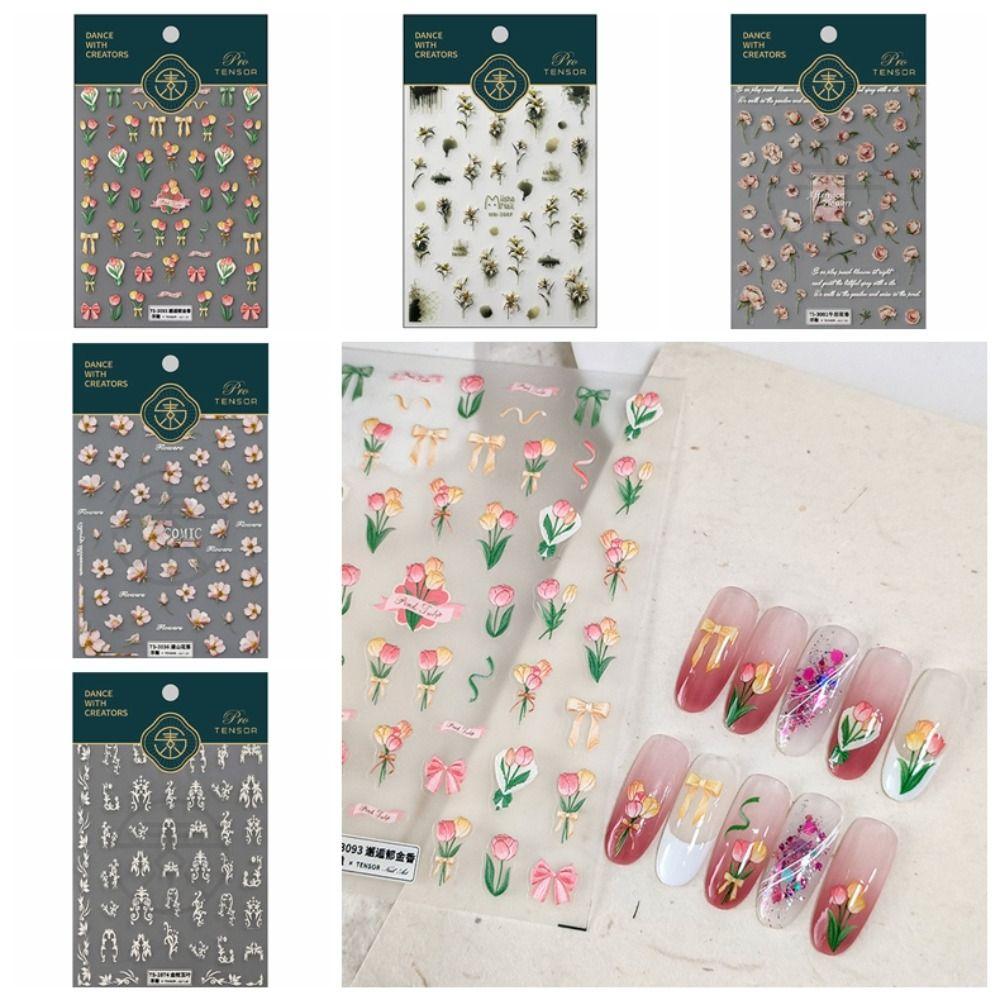 

Аксессуары для ногтей Цветок Наклейки для ногтей Украшения для маникюра Тюльпан Наклейки для ногтей Сладкая леди