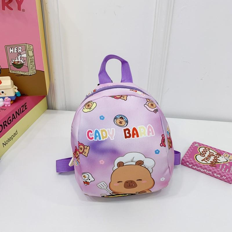 School Bag New Love Cartoon Plaid Lightweight and Versatile Children's Bag Going Out Snack Bag