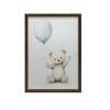 Teddybär mit blauem Ballon Teddybär mit blauem Ballon, 30X40 Cm, Rahmen Holz Helle Eiche, Papier Matt 230 Gsm