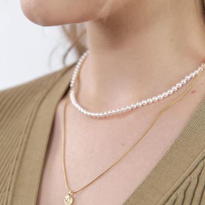 NUOY Austrian White Pearl Necklace