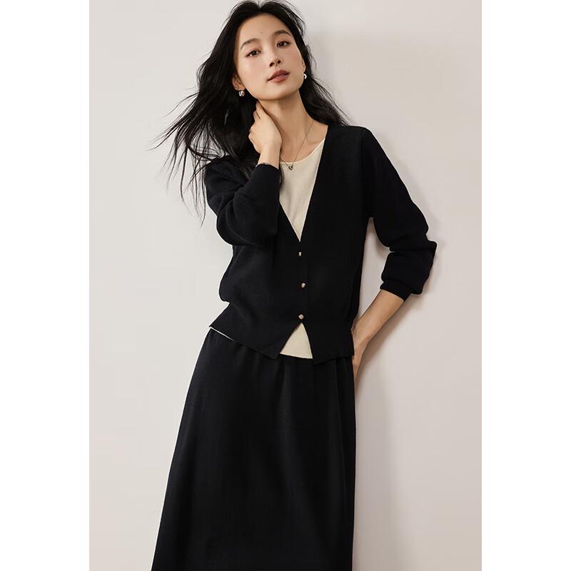 VICTORIA&VERA Women's Faux Two-Piece Cardigan & Skirt Set