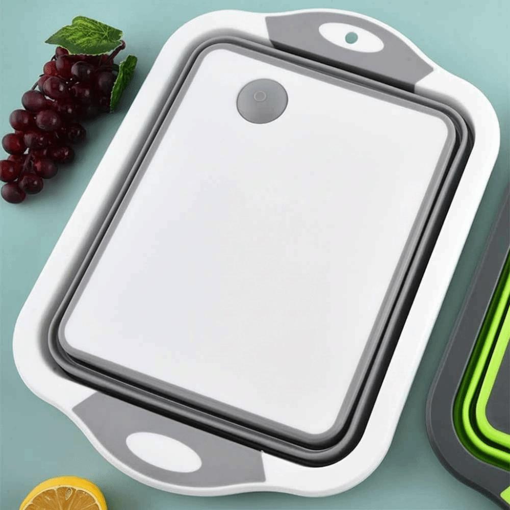Space Saving Foldable Basin with Colander Collapsible Cutting Board  Kitchen Storage