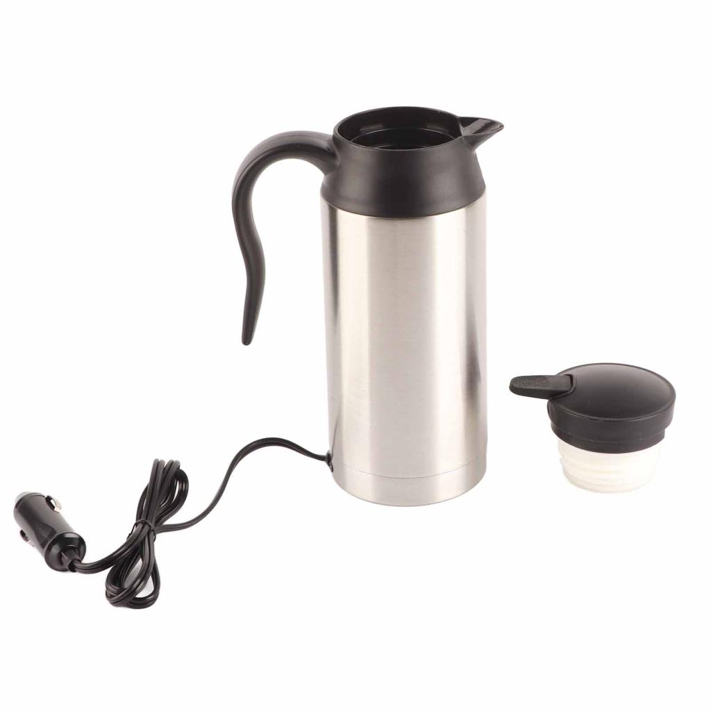 750ML Rostfritt Stål Bil Vattenkokare Kaffe Te för Termos Vattenvärmekopp 12V