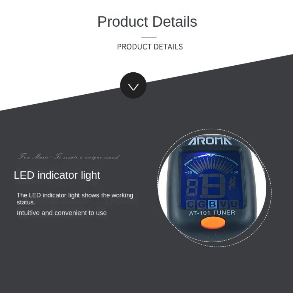 Chromatic Electric Digital Tuner Rotatable Digital Guitar Tuner Acoustic Guitar Tuner  Bass