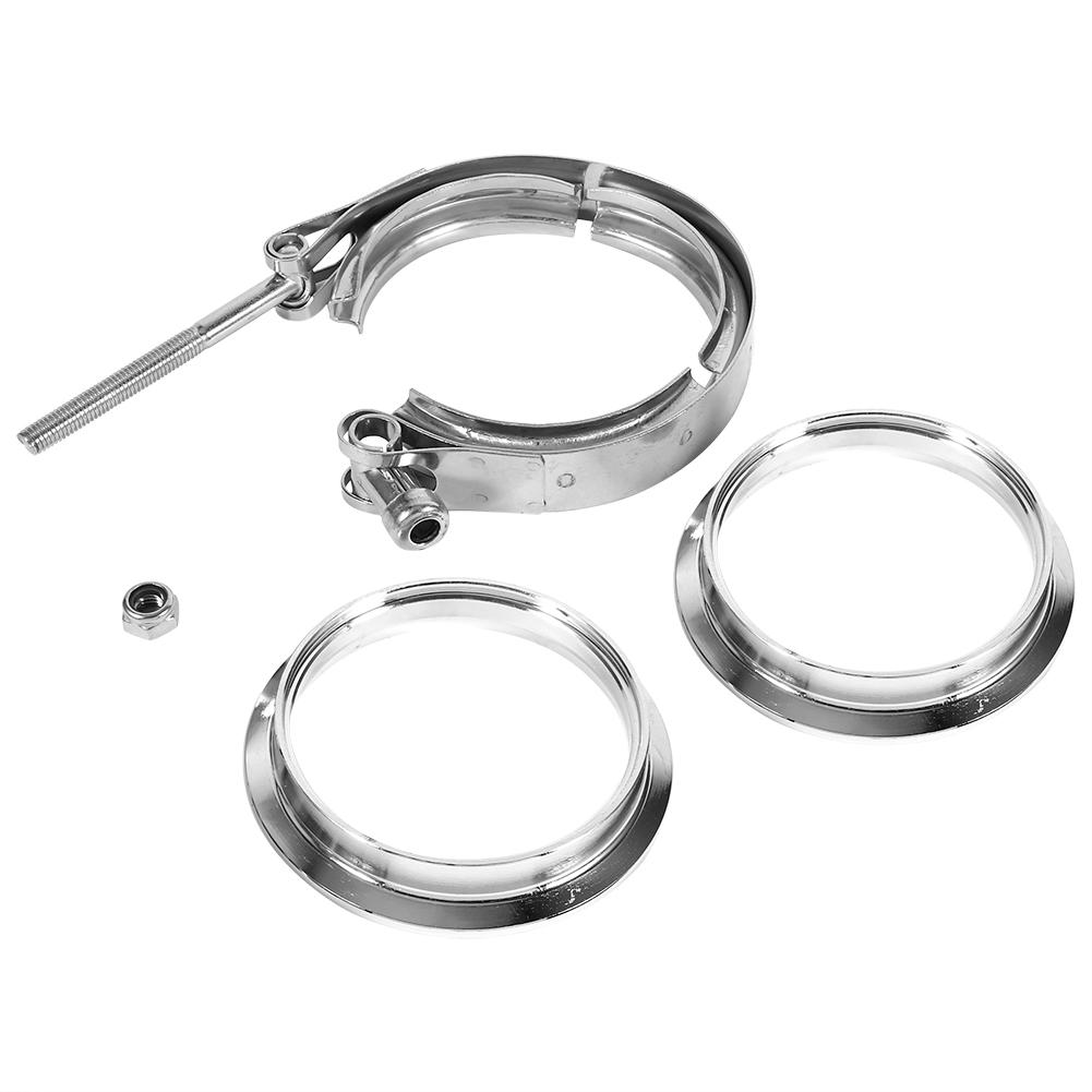 3  Inch Stainless Steel V Band Clamp with 2 Flange Kit Turbo Exhaust Down Pipe
