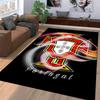Portugal Football FPF Themed Carpet with Swirl Design - Black Background Suitable for Use As an Anti-slip for Living Room Bedroom Sofas