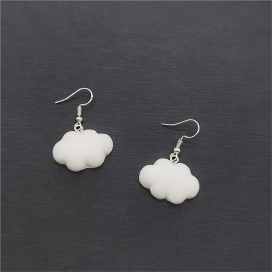 1 Pair Hook Earrings Cartoon Cloud Lovely Candy Color Dangle Earrings for Daily Wear