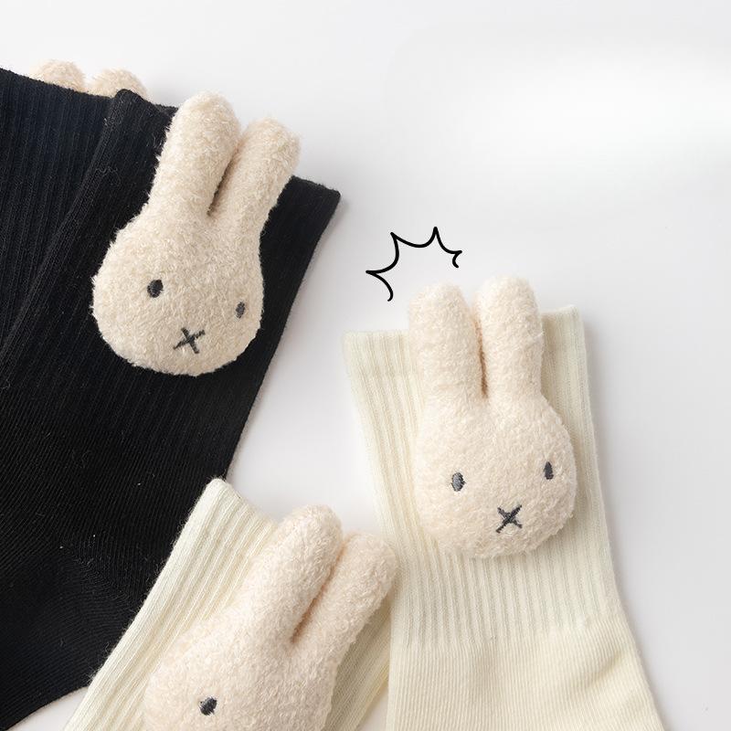 Șosete din bumbac alb-negru pentru fete, șosete de toamnă, confortabile, dezosate, șosete de toamnă