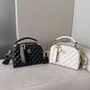 Geantă de mână din piele naturală pentru femei cu model în carouri Nouă Geantă de damă Modă Versatilă Umăr Nișă Casual High-end Crossbody