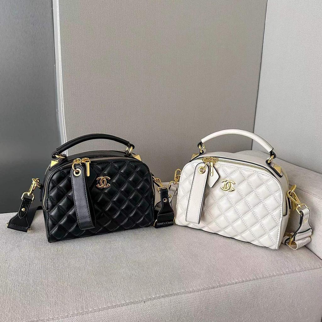 Geantă de mână din piele naturală pentru femei cu model în carouri Nouă Geantă de damă Modă Versatilă Umăr Nișă Casual High-end Crossbody