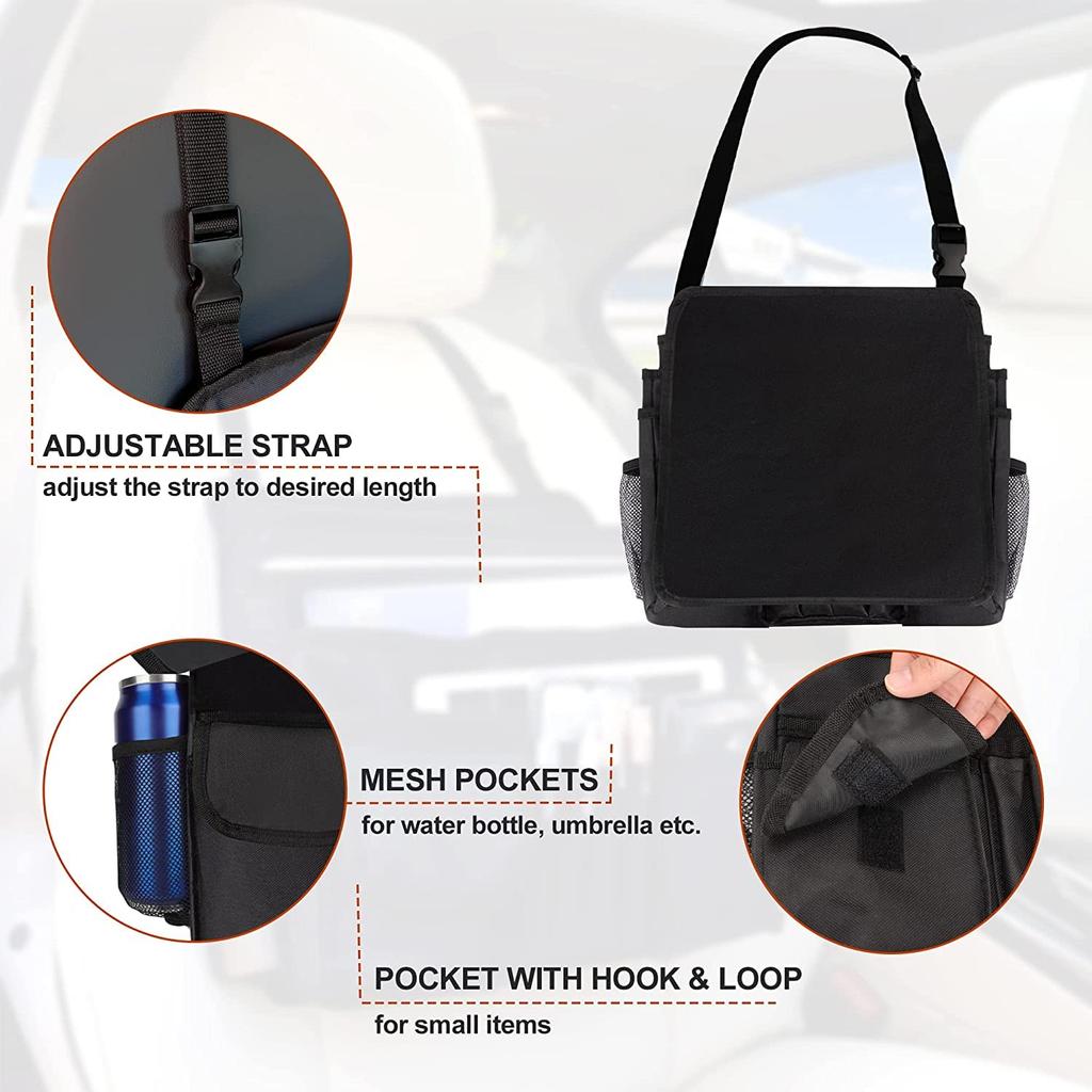 Zukida Car Seat Back Passenger Seat Multiple Car Seat Large Car Seat Black Pocket, Storage, Pockets, Multi-Functional Storage, Capacity, Organizer,