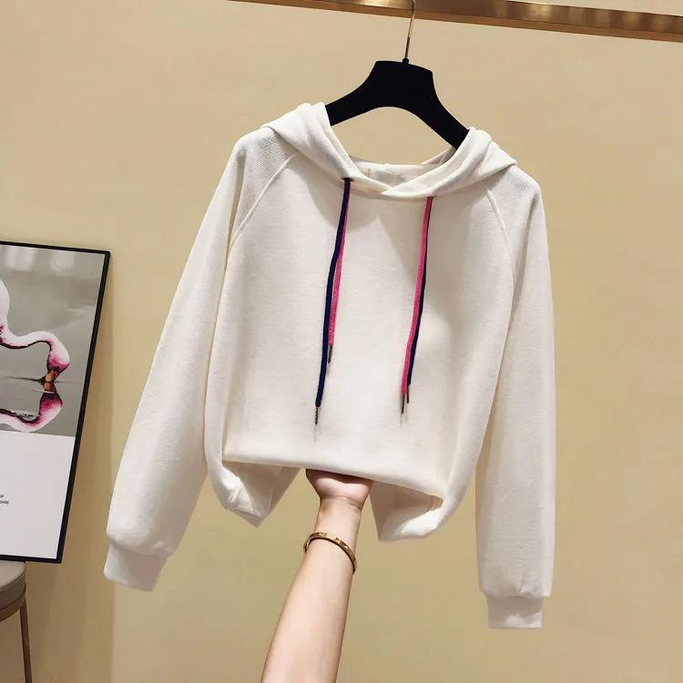 Sweatshirt for Women Oversize Hooded Solid Color Thickened Loose Casual Pullover Long Sleeve Winter Sweatshirt Top