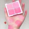 Cute Korean Girl 4Color Cream Pink Peach Water Light Blush Palette Long Lasting Easy To Multi-Use Lip Mud Cheek Tint Rouge